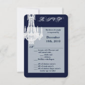 3.5x5 R.S.V.P.カードクリスタルシャンデリアGlitz Glamo 招待状 (正面)