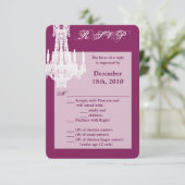 3.5x5 R.S.V.P.カードクリスタルシャンデリアGlitz Glamo 招待状 (スタンド正面)