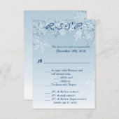 3.5x5 R.S.V.P.カードクリスタルスノーフレーク冬雪 招待状 (正面/裏面)