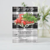 3.5x5 R.S.V.P.カードクリスマストラックバッファロープレイド 招待状 (スタンド正面)