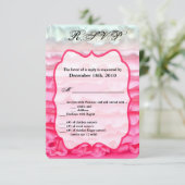 3.5x5 R.S.V.P.カードグラデーションつや消しピンクストライプCak 招待状 (スタンド正面)