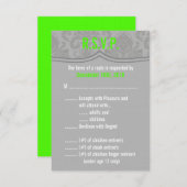 3.5x5 R.S.V.P.カードグレーモダンダマスク 招待状 (正面/裏面)