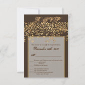 3.5x5 R.S.V.P.カードゴールドフォイル秋秋ツリーブラジャー 招待状 (正面)