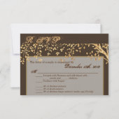 3.5x5 R.S.V.P.カードゴールドフォイル秋秋ツリーブラジャー 招待状 (正面)