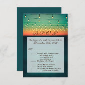 3.5x5 R.S.V.P.カードサンセットストリングライトヤードライト 招待状 (正面/裏面)