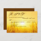 3.5x5 R.S.V.P.カードサンライズ小麦国素朴 招待状 (正面/裏面)