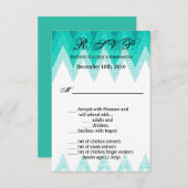 3.5x5 R.S.V.P.カードシェブロングラデーションティール(緑がかった色) 招待状 (正面/裏面)