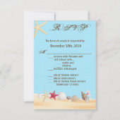 3.5x5 R.S.V.P.カードシーシェルビーチ砂海Wa 招待状 (正面)