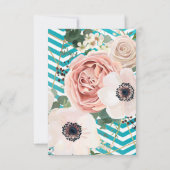 3.5x5 R.S.V.P.カードジオメトリックバラ山形ティール(緑がかった色) 招待状 (裏面)