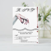 3.5x5 R.S.V.P.カードゾンビ血滴吸血ゴシック 招待状 (スタンド正面)