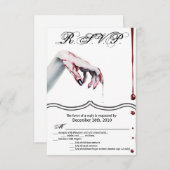 3.5x5 R.S.V.P.カードゾンビ血滴吸血ゴシック 招待状 (正面/裏面)