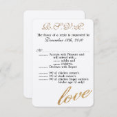 3.5x5 R.S.V.P.カードティーンエージゴールドフォイルグリッターラブ 招待状 (正面/裏面)