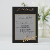 3.5x5 R.S.V.P.カードティーンエージゴールドフォイルグリッターラブ 招待状 (スタンド正面)