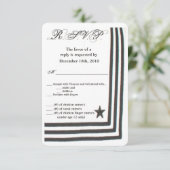 3.5x5 R.S.V.P.カードネイビー夏のドレス白Unifo 招待状 (スタンド正面)