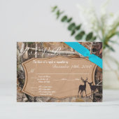 3.5x5 R.S.V.P.カードハンター迷彩柄カモフラージュ鹿 出欠カード (スタンド正面)