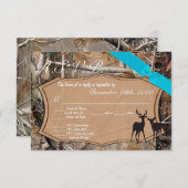 3.5x5 R.S.V.P.カードハンター迷彩柄カモフラージュ鹿 出欠カード (正面/裏面)
