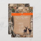 3.5x5 R.S.V.P.カードハンター迷彩柄カモフラージュ鹿 招待状 (正面/裏面)
