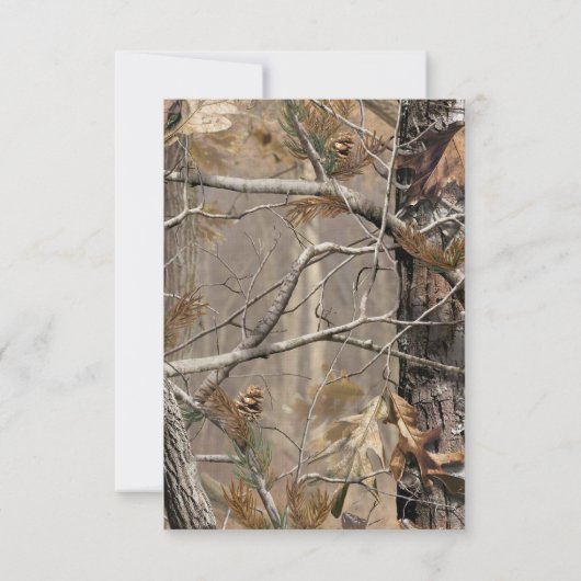 3.5x5 R.S.V.P.カードハンター迷彩柄カモフラージュ鹿 招待状 (裏面)