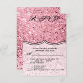 3.5x5 R.S.V.P.カードバラ金ゴールドグリッター 招待状 (正面/裏面)