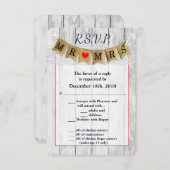 3.5x5 R.S.V.P.カードバーラップMr.とMrs.バナー 招待状 (正面/裏面)
