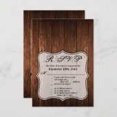 3.5x5 R.S.V.P.カードバーンウッドカントリー素朴 招待状 (正面/裏面)