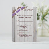 3.5x5 R.S.V.P.カードバーンドウッドダイヤモンドリボンバンド 招待状 (スタンド正面)