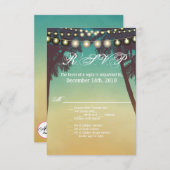 3.5x5 R.S.V.P.カードビーチサンセットパームツリー文字列 招待状 (正面/裏面)