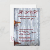 3.5x5 R.S.V.P.カードホワイトウォッシュウッドバーンドアクーン 招待状 (正面/裏面)