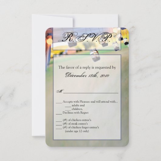 3.5x5 R.S.V.P.カードメイスンジャールキャンドルホルダー数 招待状 (正面)