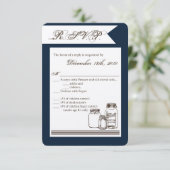 3.5x5 R.S.V.P.カードメイスンジャー国のバ素朴ース 招待状 (スタンド正面)