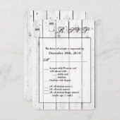 3.5x5 R.S.V.P.カードメイスンジャー文字列ライトウッド 招待状 (正面/裏面)