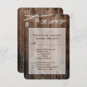 3.5x5 R.S.V.P.カードメイスンジャー文字列ライトバーン 招待状 (正面/裏面)