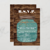 3.5x5 R.S.V.P.カードメイスンジャー木材国素朴 招待状 (正面/裏面)