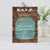 3.5x5 R.S.V.P.カードメイスンジャー木材国素朴 招待状 (スタンド正面)