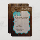 3.5x5 R.S.V.P.カードメイソンjarイニシャルクー素朴ン 招待状 (正面/裏面)