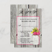 3.5x5 R.S.V.P.カードメイソンjarワイルドフラワーズバーンウー 招待状 (正面/裏面)