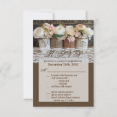 3.5x5 R.S.V.P.カードメイソンjarワイルドフラワーズバーンウー 招待状 (正面)