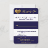 3.5x5 R.S.V.P.カードモダンネイビストライプーホワイト続き 招待状 (正面)