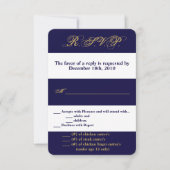 3.5x5 R.S.V.P.カードモダンネイビストライプーホワイト続き 招待状 (正面)