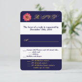 3.5x5 R.S.V.P.カードモダンネイビストライプーホワイト続き 招待状 (スタンド正面)