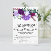 3.5x5 R.S.V.P.カードラベンダーハイビスカスの白 招待状 (スタンド正面)