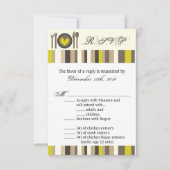 3.5x5 R.S.V.P.カード中国プレートシルバーウェアプレイス 招待状 (正面)