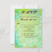 3.5x5 R.S.V.P.カード春ハイビスカスフラワーハワイア 招待状 (正面)