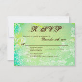 3.5x5 R.S.V.P.カード春ハイビスカスフラワーハワイア 招待状 (正面)