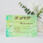 3.5x5 R.S.V.P.カード春ハイビスカスフラワーハワイア 招待状 (スタンド正面)