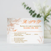 3.5x5 R.S.V.P.カード秋フィリグリー秋の渦巻き 招待状 (スタンド正面)