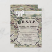 3.5x5 R.S.V.P.カード陸軍エアフォースOCP迷彩柄Unifo 招待状 (正面/裏面)