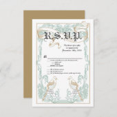 3.5x5 R.S.V.P.カード・ヴィンテージ・バフォーマルードカップル 招待状 (正面/裏面)