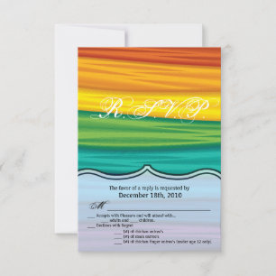 3.5x5 R.S.V.P.カードlgbtq rainbow flagレズビアンゲイ 招待状