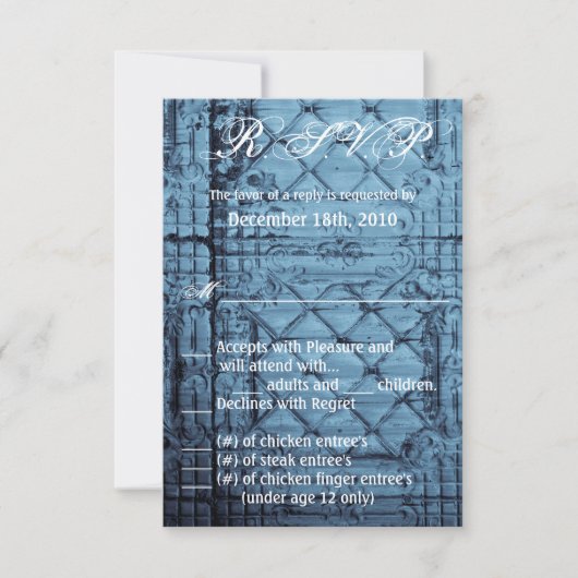 3.5x5 R.S.V.P.カードTinパネ素朴ル天井数 招待状 (正面)